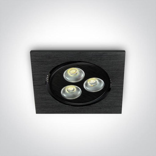 LED Spotlight Black Rectangular Warm White LED 135lm Aluminium One Light SKU:51103LB/W/35 - Toplightco