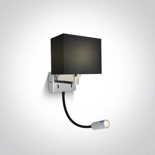 Wall Light Chrome Rectangular Warm White LED Replaceable lamp 150lm 3W LED + 8W E14 Metal One Light SKU:61122/C/W - Toplightco