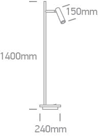 White Led Reading 3w + 8w Base Warm White Floor Lamp Ip20 230v - Toplightco
