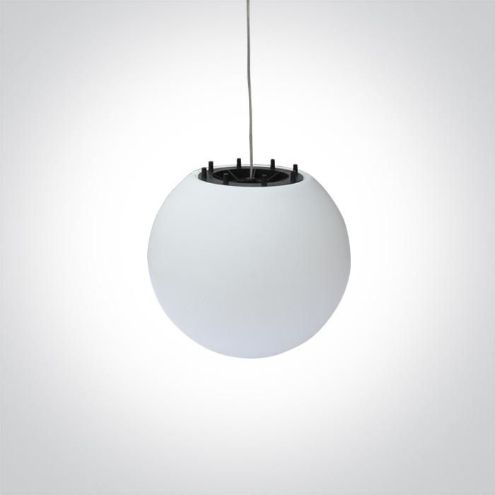 Outdoor Pendant White Circular Outdoor Replaceable lamp 20W PC One Light SKU:63028A - Toplightco