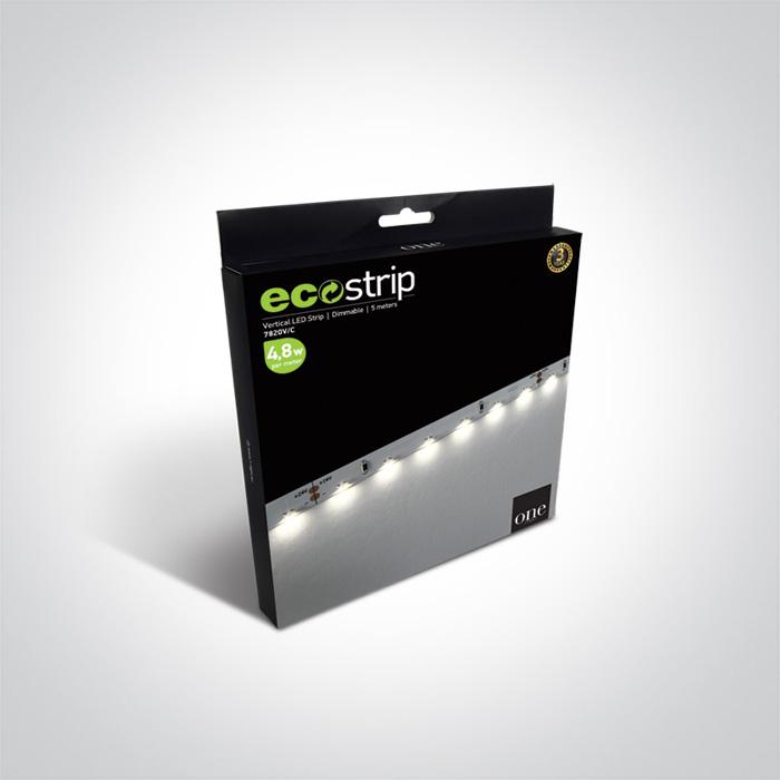 LED Strip Rectangular Cool White LED Dimmable 500lm/m One Light SKU:7820V/C - Toplightco