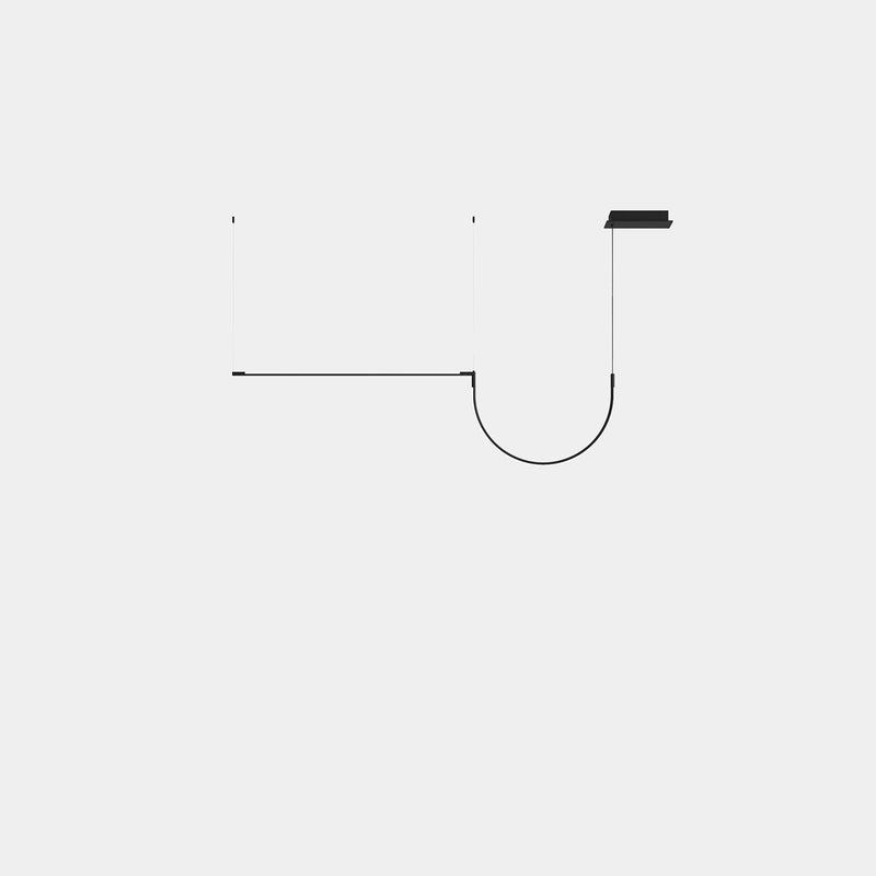 Tubs Modular Pendant Lineal Single with Arch Pendant | 28.1W 3000K CRI92 DALI | Black | 00-A305-05-M1
