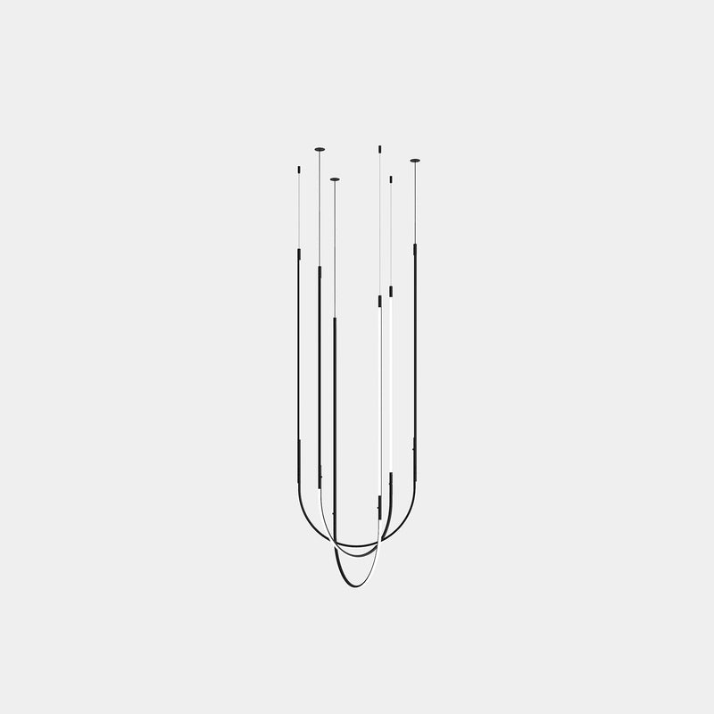 Tubs Modular Pendant Triplex Arch Cross Pendant | 125.1W 3000K CRI92 DALI | Black | 00-A331-05-M1