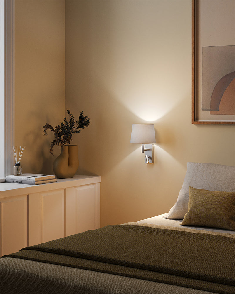 WALL FIXTURE METRICA SHADE READER LED E27 17.3 LED WARM-WHITE 2700K ON-OFF SATIN 05-8400-81-82