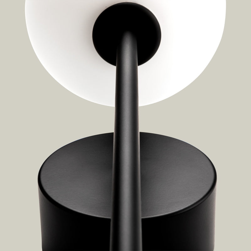 05-A011-05-M1, BATH IP44 BLOOM LED 7.5W LED WARM-WHITE 2700K ON-OFF BLACK 262LM, Black, Opal white