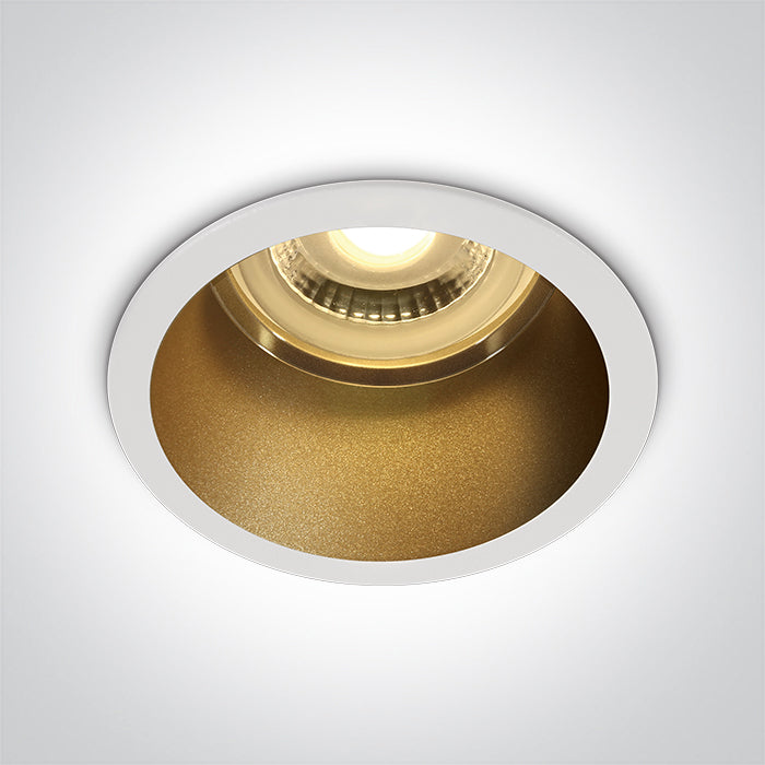 10105D8/W/BS: Dark Light Recessed MR16 spot with GU10 lampholder.   ... Available in White-Brass