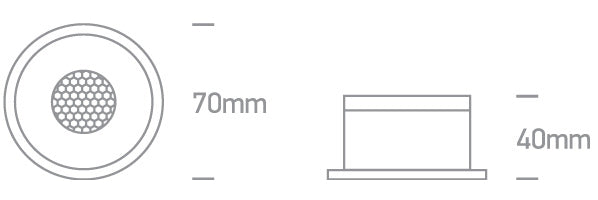 10106DH/W/V: 6,5W CCT Variable COB recessed spot with honeycomb.  Requires 700mA driver.  ..