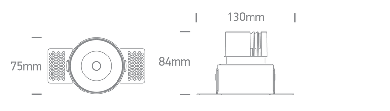 10107BT/B/V: 6,5W CCT Variable LED Trimless recessed downlight, IP54.   Requires 700mA constant current driver.  ..