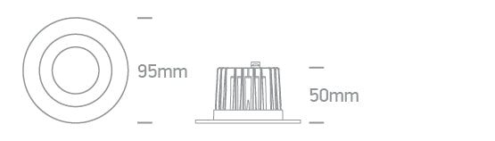 10107CA/W/V: 7W CCT Variable LED recessed downlight, IP20.  Complete with non-dimmable driver.  ..