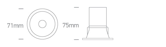 10107D/W/V: 7W CCT Variable COB LED recessed spot, IP20.  Complete with non-dimmable driver.  ..