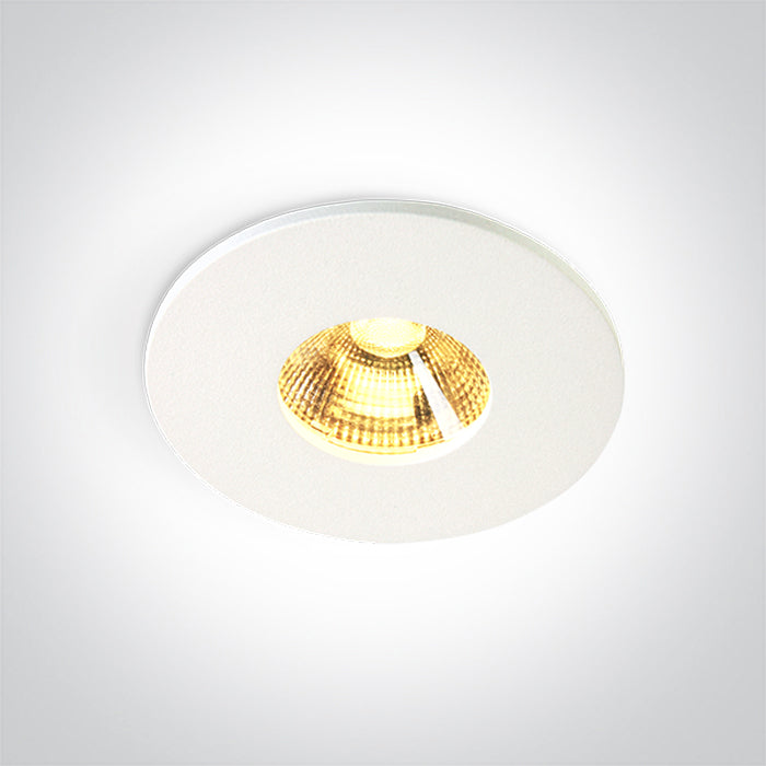 10107PA/W/W: 6,5W COB LED recessed spot, IP65. Requires 700mA driver. ..