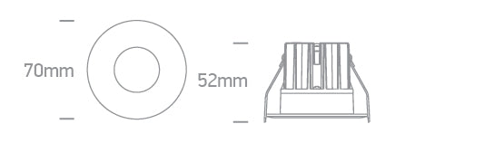 10107RA/W/V: 7W CCT Variable COB LED recessed spot IP20.  Complete with non-dimmable driver.  ..