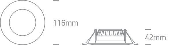 10107T/W/V: 7W CCT Variable LED recessed downlight, IP20.  Complete with non-dimmable driver. ..