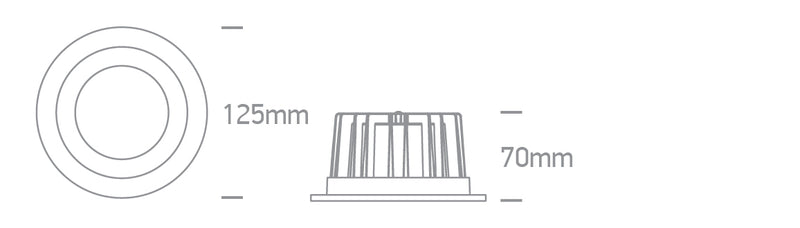 10110CA/W/V: 10W CCT Variable LED recessed downlight, IP20.  Complete with non-dimmable driver.  ..