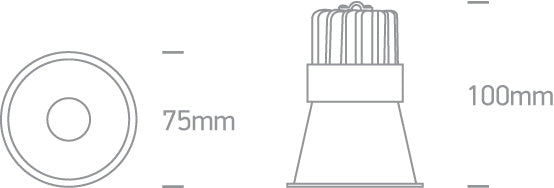 10110FD/B/V: 10W CCT Variable COB LED recessed spot, IP20.  Complete with non-dimmable driver.  ..