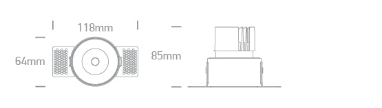 10112BTR/BS/V BRASS COB 12W CCTV 2-STEP TRIMLESS DARK LIGHT 700mA