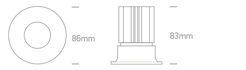 10112C/W/V: 12W CCT Variable COB recessed spot, IP65.  Requires 700mA driver.  ..