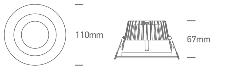 10112ED/W/V: 12W CCT Variable LED recessed downlight, IP20.   Complete with non-dimmable driver.   ..