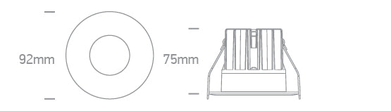 10112RA/W/V: 12W CCT Variable COB LED recessed spot.  Complete with non-dimmable driver.  .  .