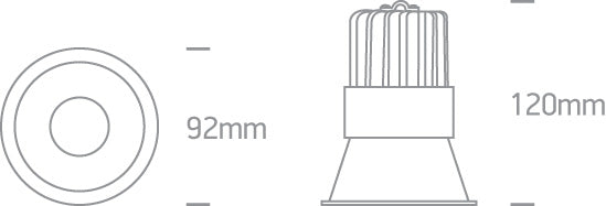 10115FD/W/V: 15W CCT Variable COB LED recessed spot, IP20.  Complete with non-dimmable driver.  ..