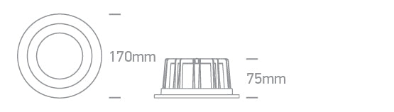 10120CA/W/V: 20W CCT Variable LED recessed downlight, IP20.  Complete with non-dimmable driver.  ..