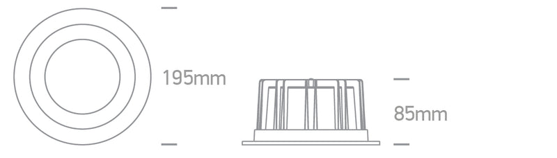 10120CB/W/V: 20W CCT Variable LED recessed downlight, IP20.  Complete with non-dimmable driver.  ..