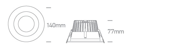 10120ED/W/V: 20W CCT Variable LED recessed downlight, IP20.   Complete with non-dimmable driver.   ..