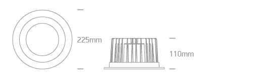 10130CA/W/V: 30W CCT Variable LED recessed downlight, IP20.  Complete with non-dimmable driver.  ..