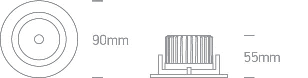 11107B/W/V: 7W CCT Variable COB LED Adjustable recessed spot, IP20.  Complete with non-dimmable driver.  ..