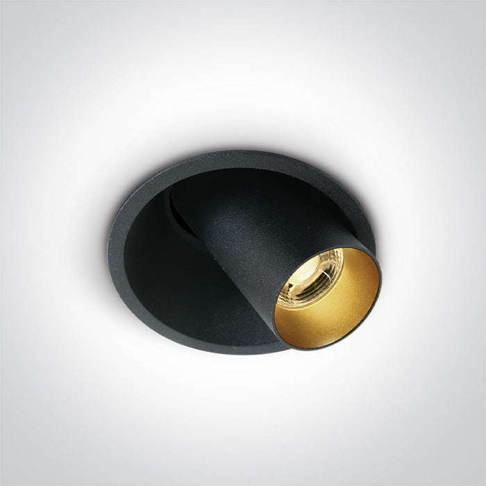 11107C/B/V: 6,5W CCT Variable COB LED recessed adjustable spot.  Supplied with Black & Brass reflectors.  Requires 700mA driver.  ..