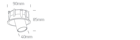 11107C/W/V: 6,5W CCT Variable COB LED recessed adjustable spot.  Supplied with Black, White & Brass reflectors.  Requires 700mA driver.  ..