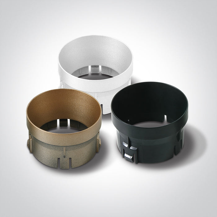 11107C/W/V: 6,5W CCT Variable COB LED recessed adjustable spot.  Supplied with Black, White & Brass reflectors.  Requires 700mA driver.  ..