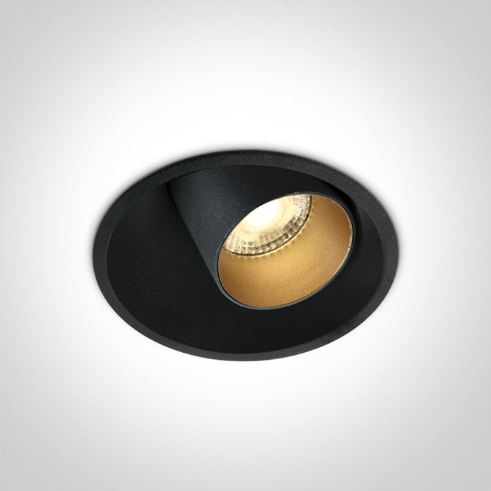 11111C/B/V: 12W CCT Variable COB LED recessed adjustable spot, IP20.  Supplied with Black & Brass reflectors. Requires 700mA driver.  ..