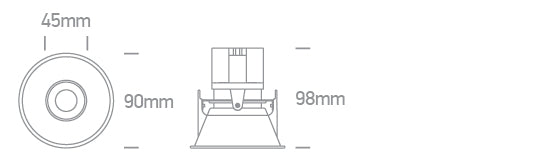 11111C/W/V: 12W CCT Variable COB LED recessed adjustable spot, IP20.  Supplied with Black, White & Brass reflectors.  Requires 700mA driver.  ..