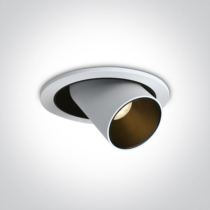 11112B/W/V: 12W CCT Variable COB LED recessed adjustable spot, IP20.  Supplied with Black, White & Brass reflectors.  Requires 700mA driver.  ..