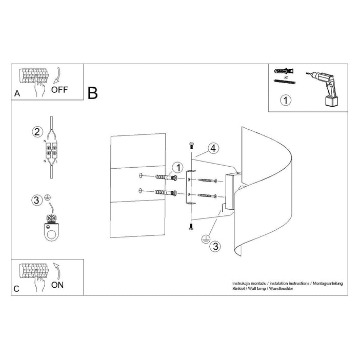 Wall lamp TALASSA black Sollux Lighting SL.1309