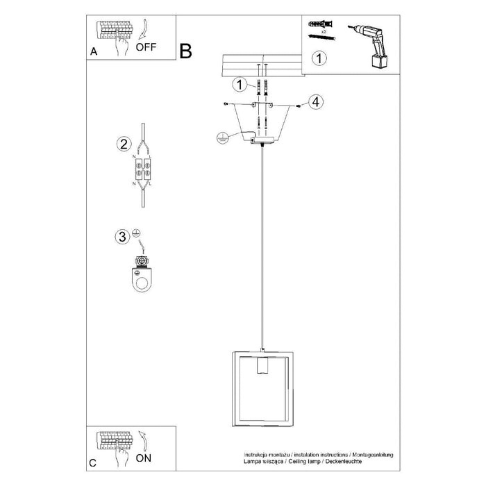 Pendant lamp ARIES white Sollux Lighting SL.1312