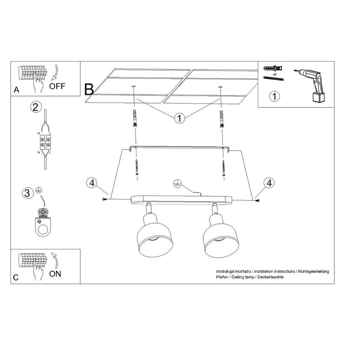 Ceiling lamp ELBA 2 white Sollux Lighting SL.1314