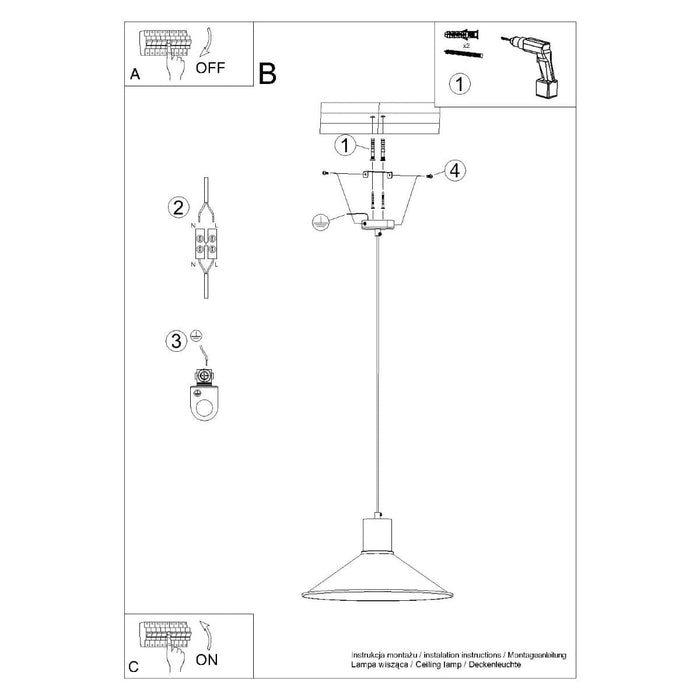 Pendant lamp JAGA white Sollux Lighting SL.1319