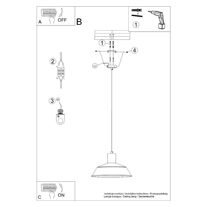 Pendant lamp FANO white Sollux Lighting SL.1321