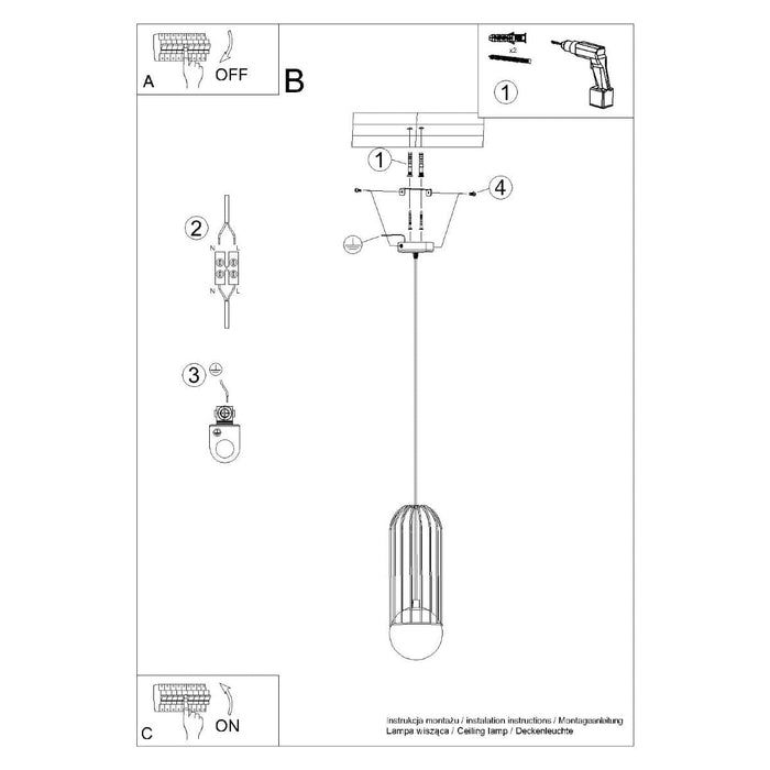 Pendant lamp BRINA 1 white Sollux Lighting SL.1331