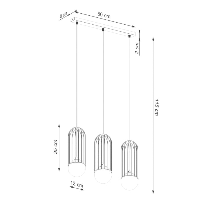 Pendant lamp BRINA 3L white Sollux Lighting SL.1333