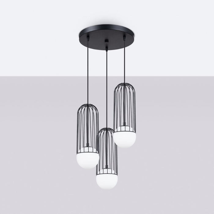 Pendant lamp BRINA 3P black Sollux Lighting SL.1336