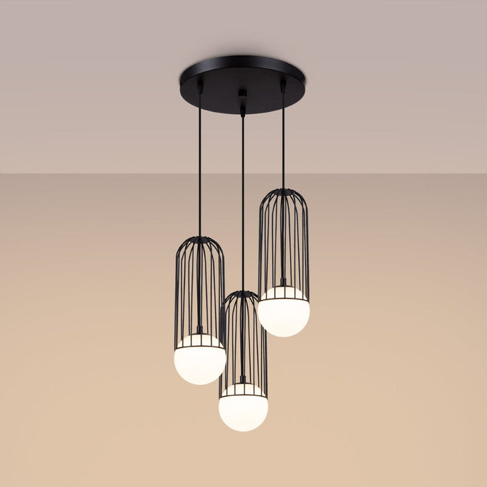 Pendant lamp BRINA 3P black Sollux Lighting SL.1336