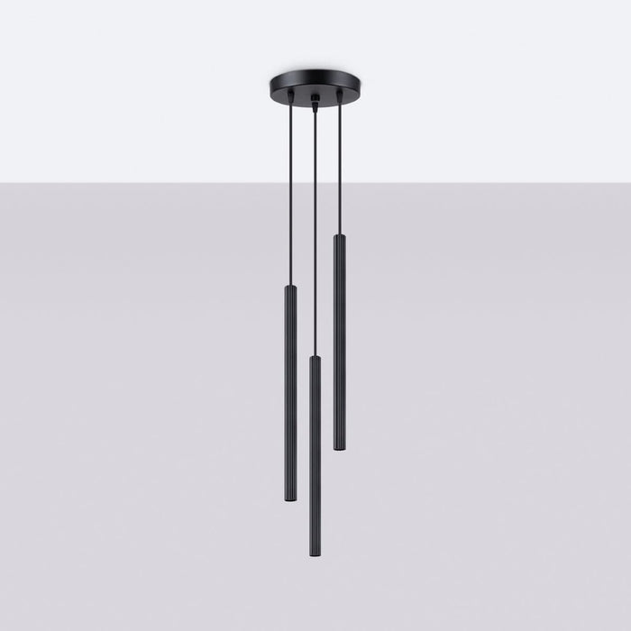 Pendant lamp ARCHE 3P black Sollux Lighting SL.1341