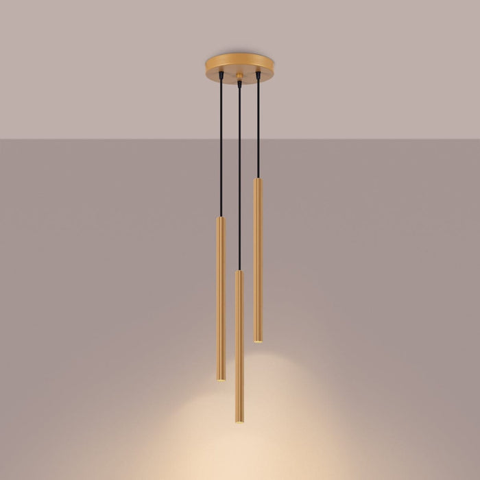 Pendant lamp ARCHE 3P gold Sollux Lighting SL.1342