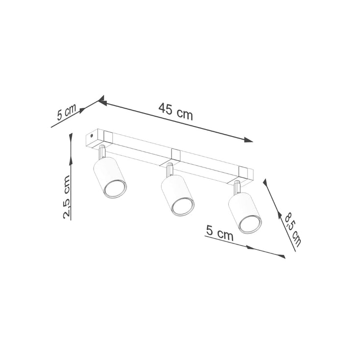 Ceiling lamp FAGER 3 black Sollux Lighting SL.1345