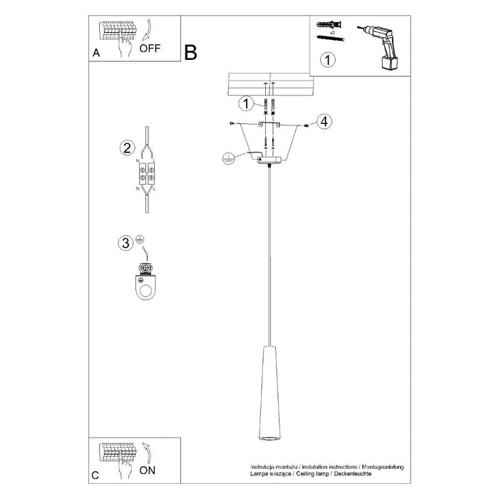 Pendant lamp ELECTRA concrete Sollux Lighting SL.1347