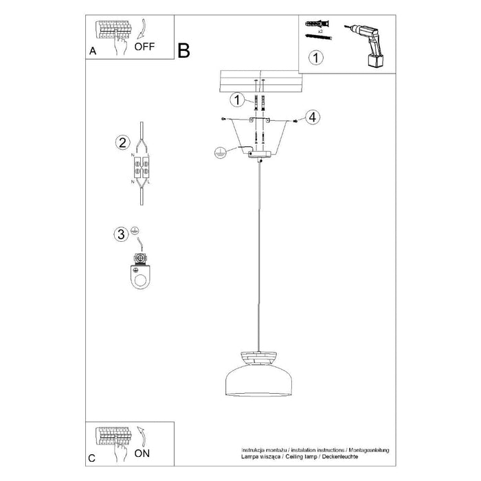 Pendant lamp MARION white Sollux Lighting SL.1350