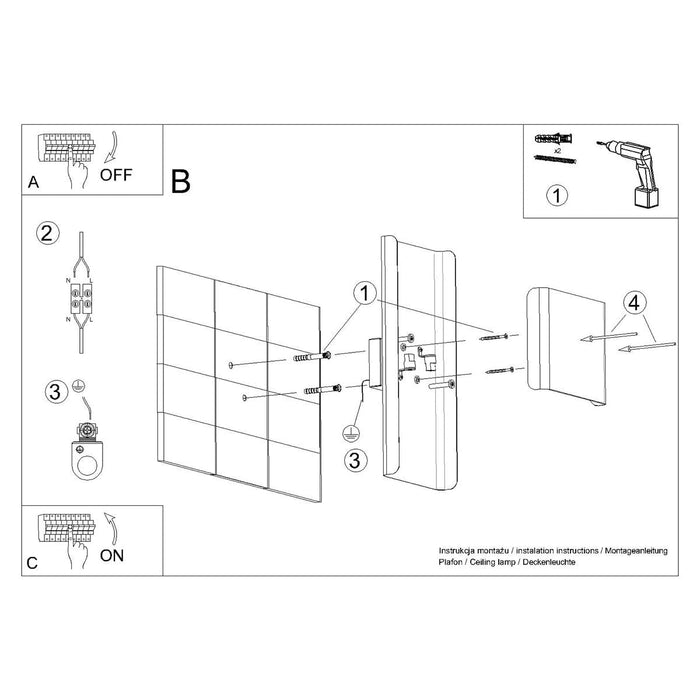 Wall lamp DURLIN white Sollux Lighting SL.1352